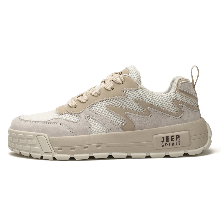 JEEP SPIRIT Skateboard Shoes Men Low Top Light Sandy