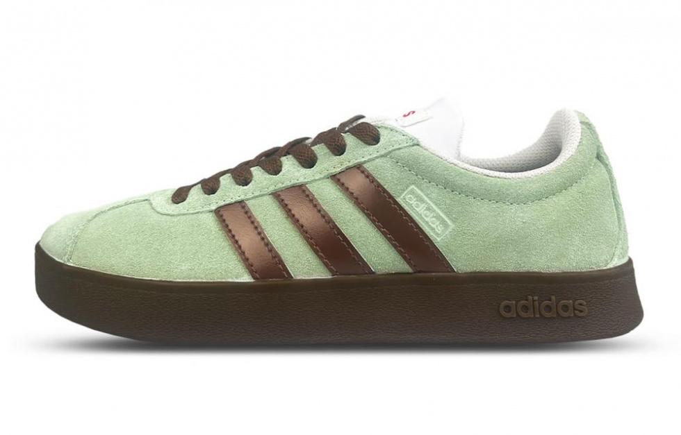 Adidas Neo VL Court 2.0 Anti-Slip Wear-Resistant Low-Top Skateboard Shoes Unisex Green Brown