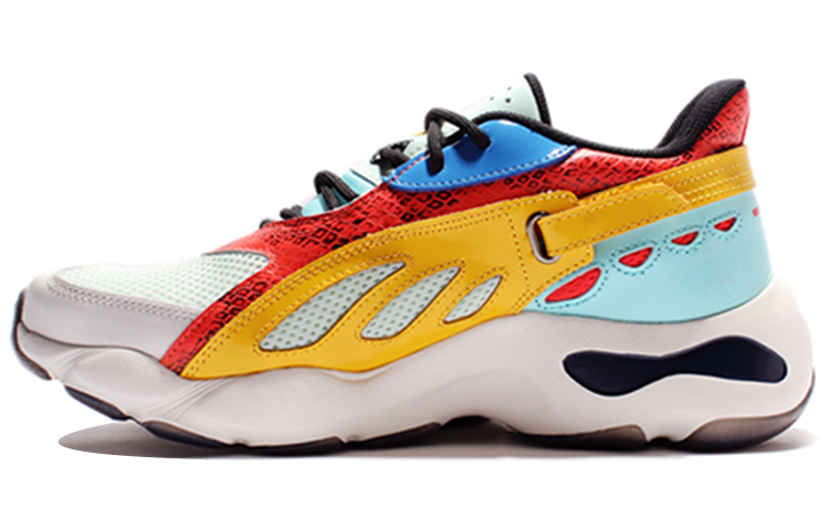 LiNing Butterfly Anti-Slip Wear-Resistant Low-Top Chunky Sneakers Men's Red Yellow