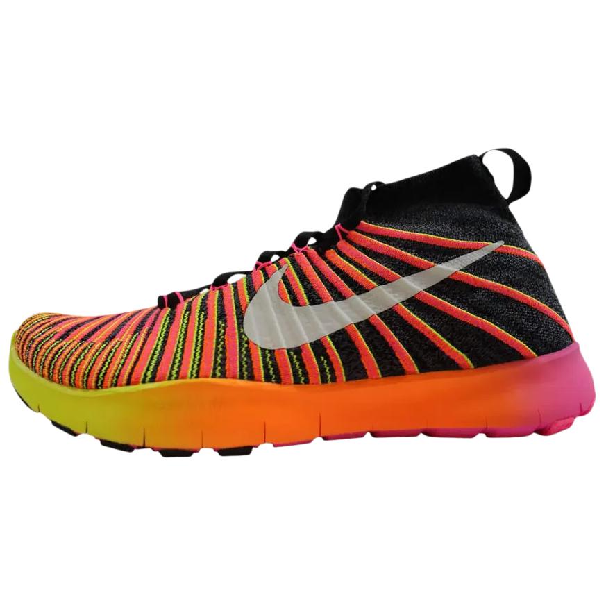 Nike Free Train Force Flyknit Anti Slip Wear Resistant High Top Running Shoes Men's Black Red