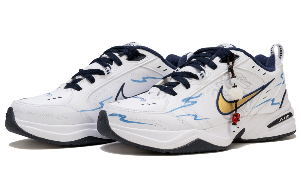 Nike Air Monarch 4 Anti-Slip Wear-Resistant Low-Top Chunky Sneakers Unisex Blue White купить в интернет-магазине Yoocart с быстрой доставкой по России.