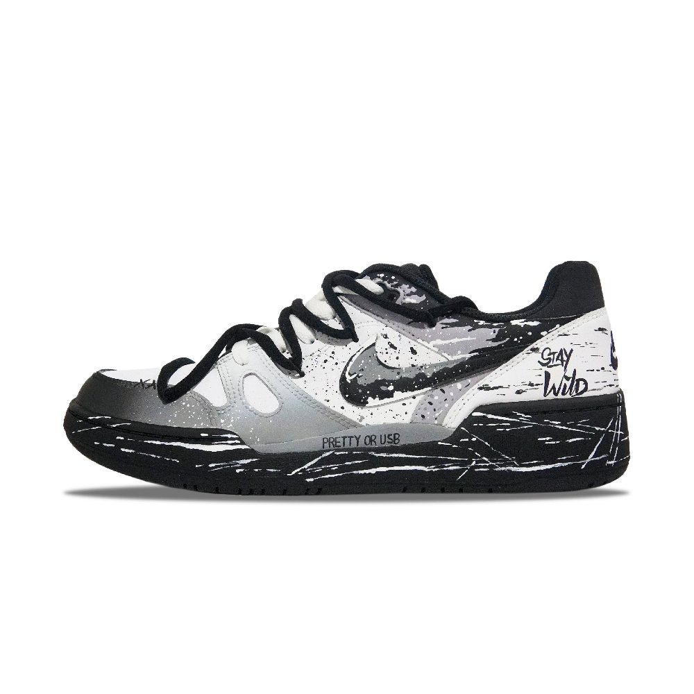 Nike Full Force Slip-Resistant Cushioning Abrasion-Resistant Low-Top Skateboard Shoes Men's Black White