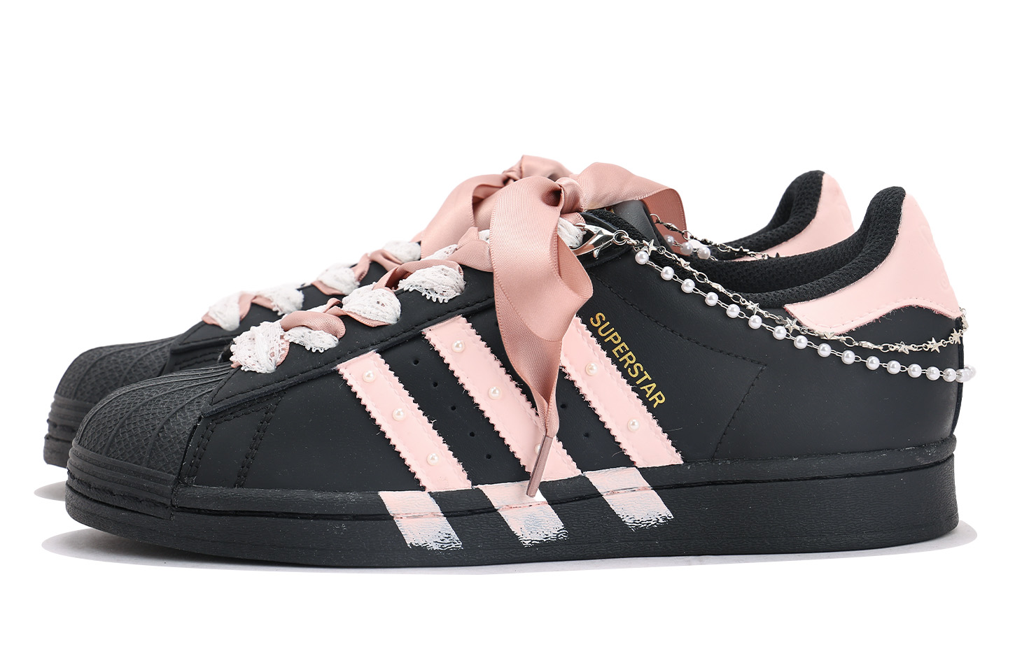 Adidas Originals SUPERSTAR Abrasion Resistant Low Top Skateboard Shoes Unisex Black Pink купить в интернет-магазине Yoocart с быстрой доставкой по России.