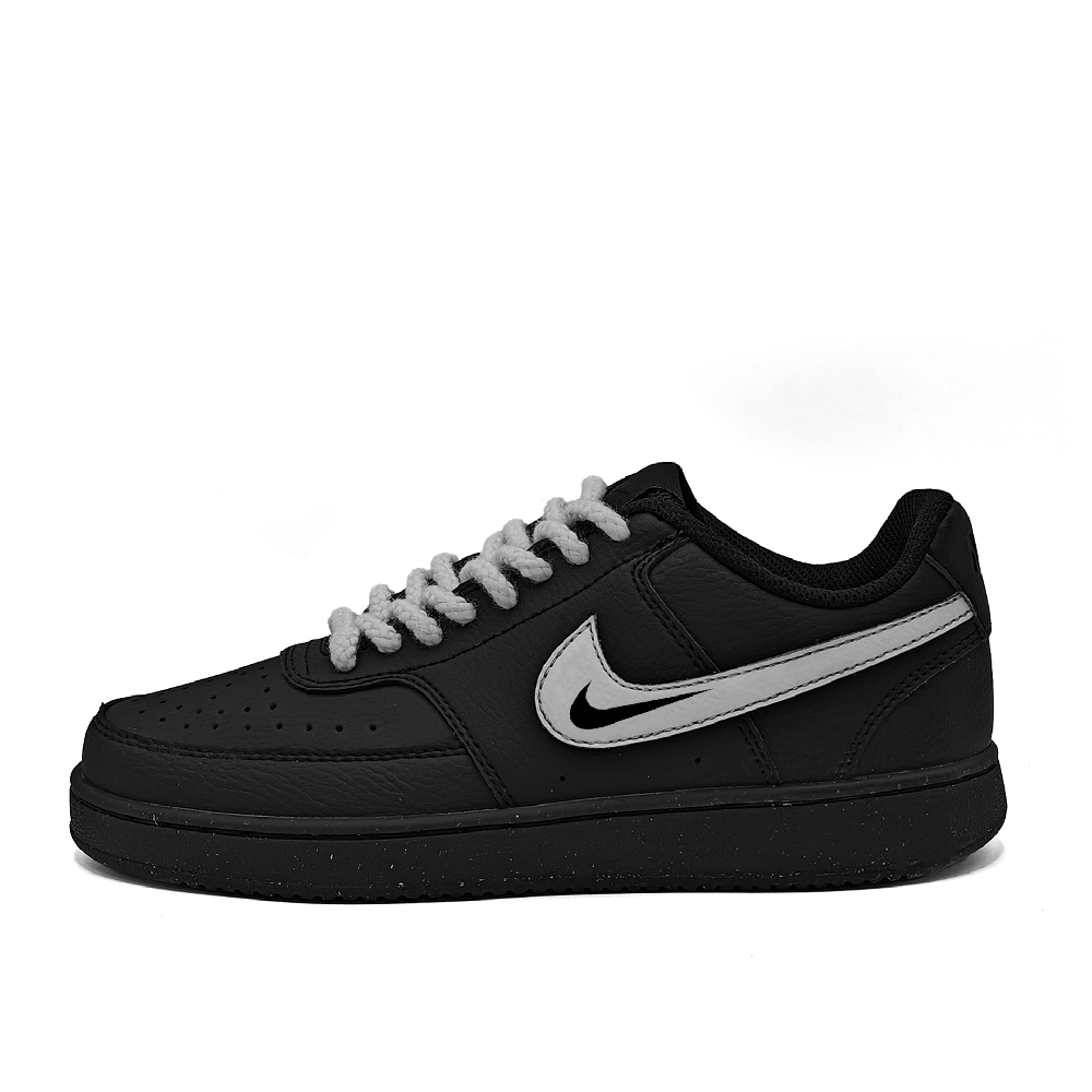 Nike Court Vision Anti-Slip Wear-Resistant Low-Top Skateboard Shoes Unisex Black