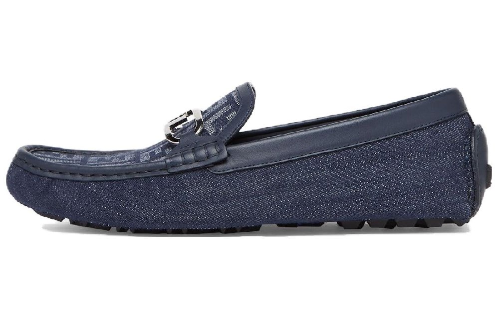 FENDI Logo plaque Leather Loafers