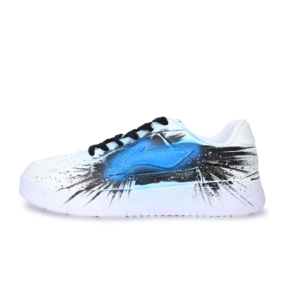 LiNing Pontoon Boats Wear resistant And Lightweight Low Top Skateboard Shoes Unisex White Black Blue