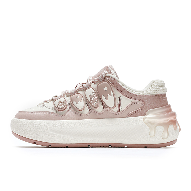 FILA CARROT 2 Low-Top Skateboard Shoes Women's Milk White/Smoke Rose Pink