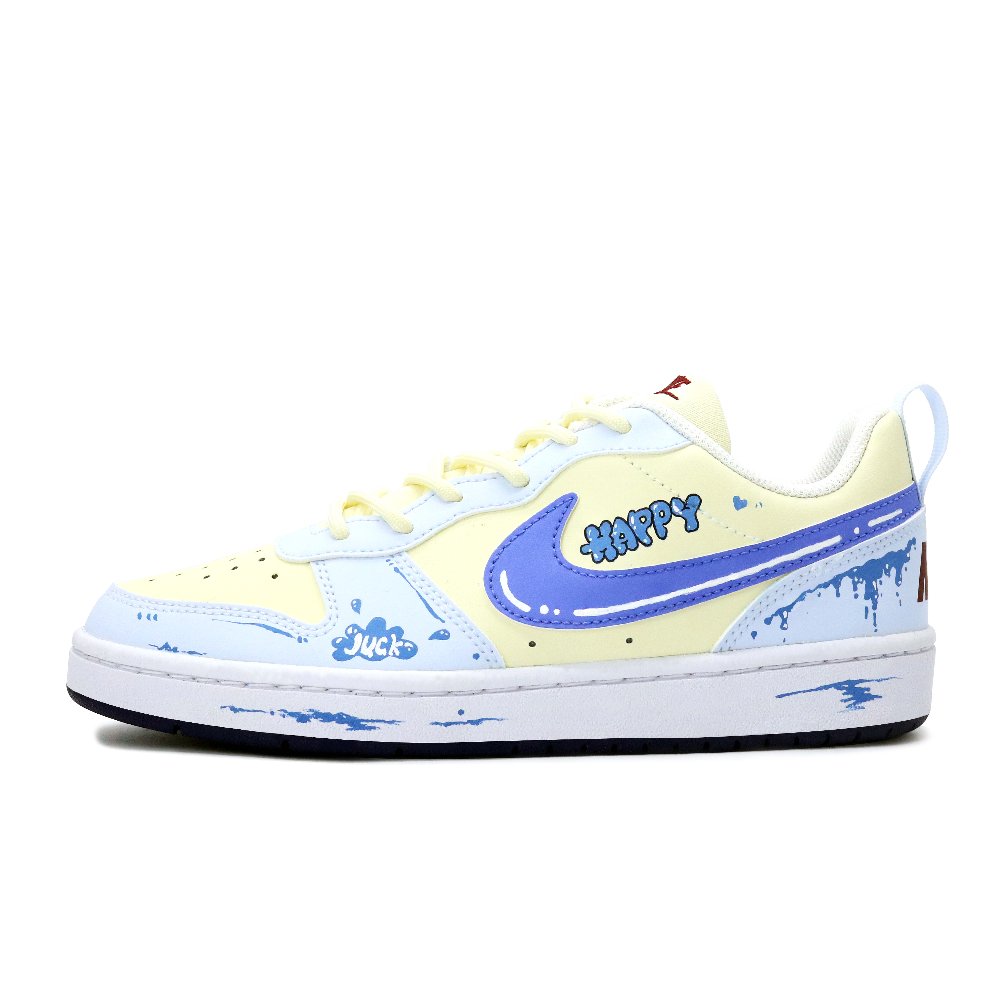 Nike Court Borough Lightweight And Breathable Low-Top Skateboard Shoes Unisex Blue Yellow White