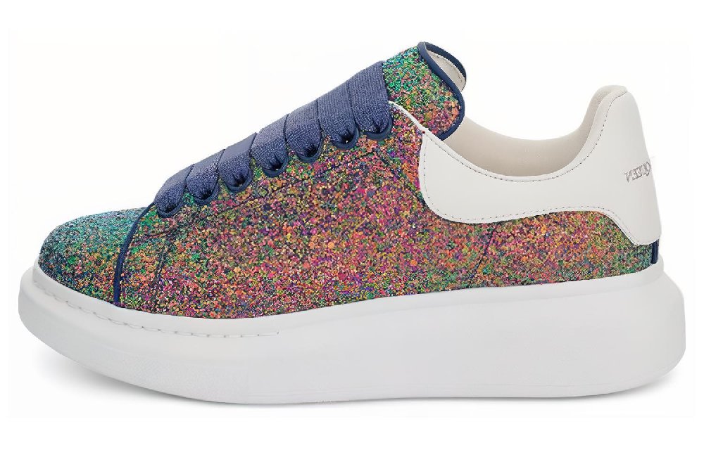 Alexander McQueen Oversized Sneaker Glitter 'Petrol Blue' Women's
