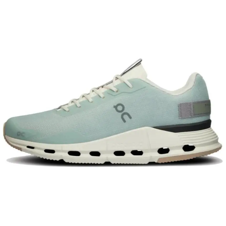 On Cloudnova Cushioning, Wear Resistant Low Top Running Shoes Women's Gray Green