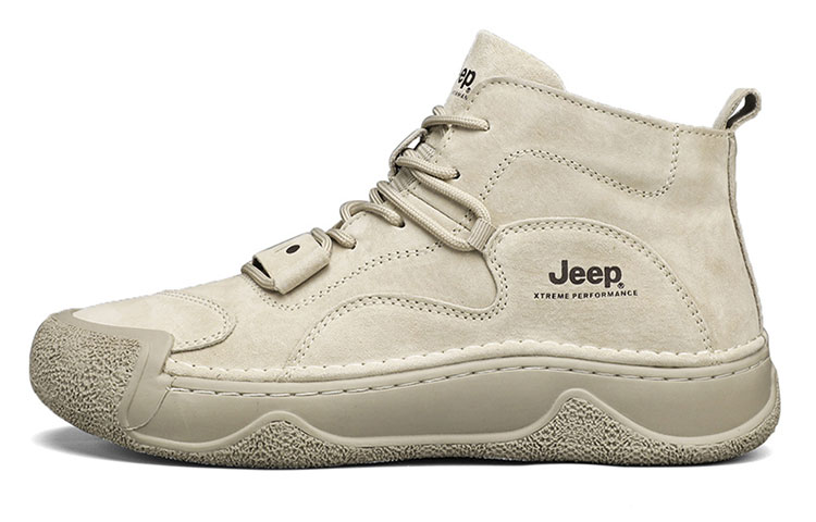Jeep Wear Resistant Height Increasing Mid Top Casual Shoes Men's Sand