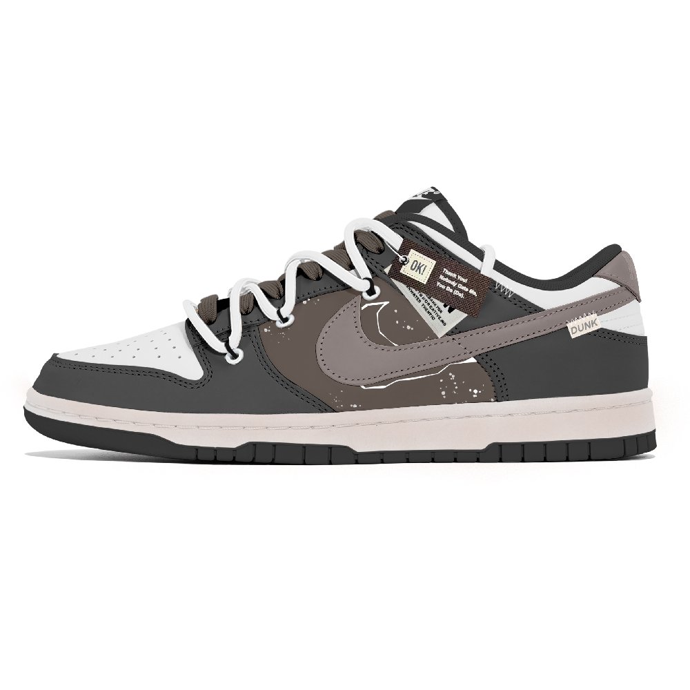 Nike Dunk Anti-Slip And Wear-Resistant Lightweight Low-Top Skateboard Shoes Unisex Black Brown