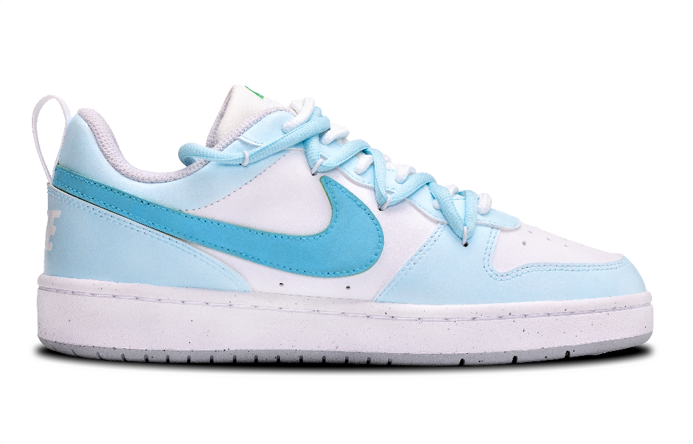 Nike Court Borough Slip Resistant, Lightweight, And Breathable Low Top Skateboard Shoes GS Light Blue