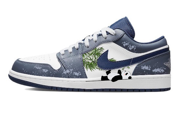 Jordan Air Jordan 1 Durable Breathable Low-Top Vintage Basketball Shoes Men's Marine Blue