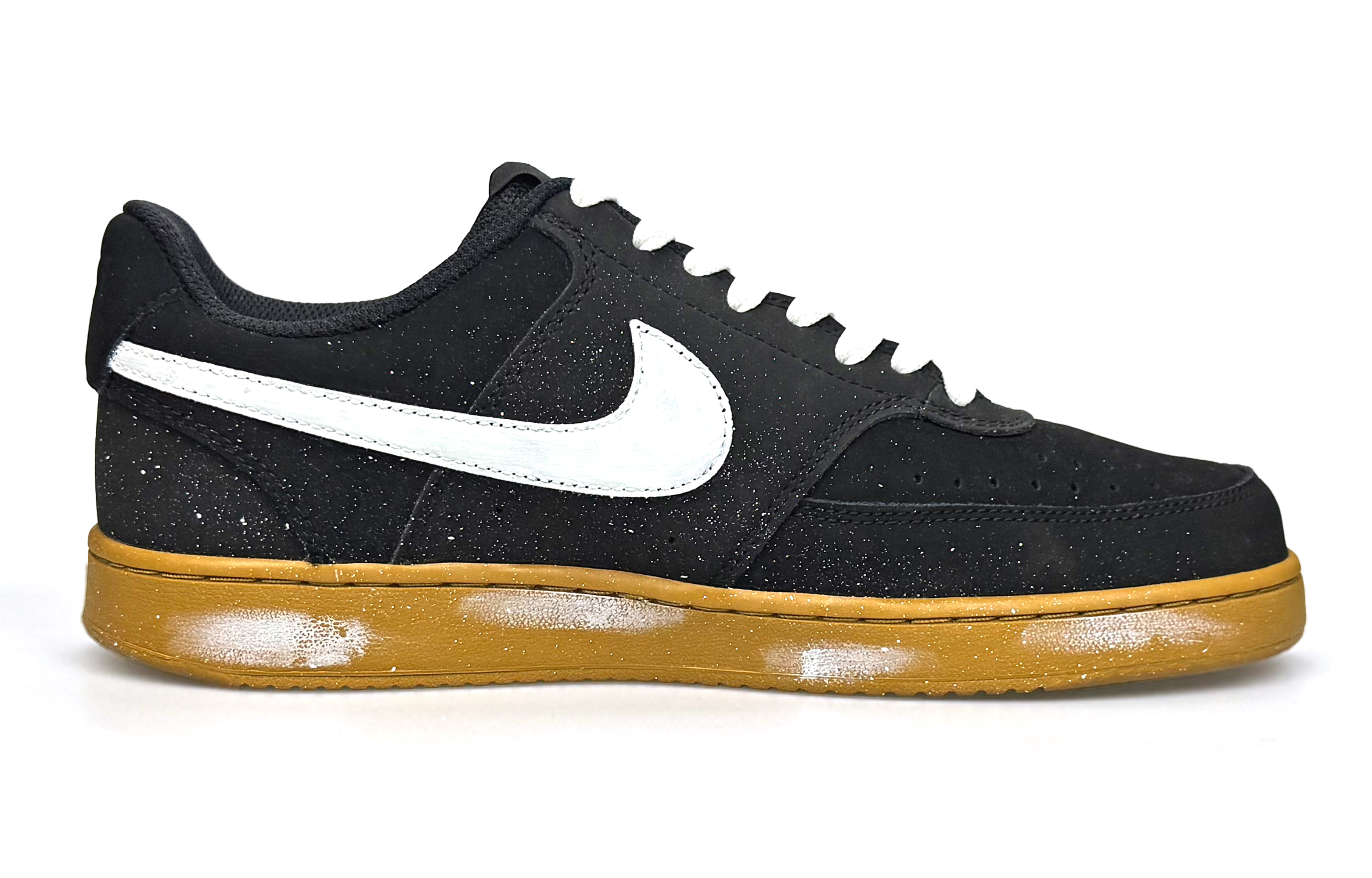 Nike Court Vision 1 Abrasion Resistant Low top Skateboard Shoes Men's Black White
