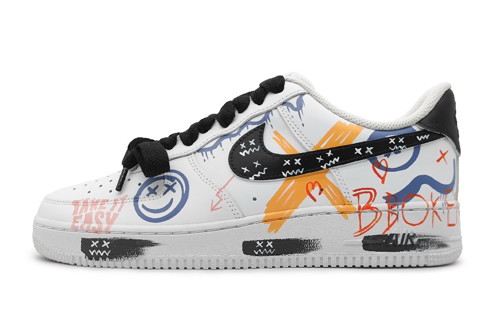 Nike Air Force 1 Low-Top Skateboard Shoes GS Blue Orange