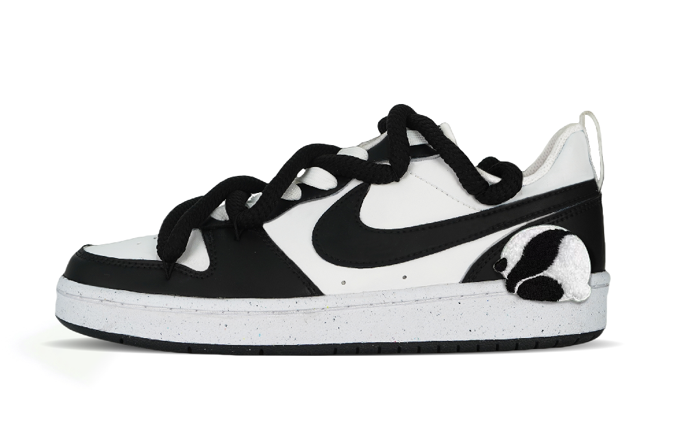 Nike Court Borough Slip Resistant, Abrasion Resistant, Lightweight Low Top Skateboard Shoes GS Black White