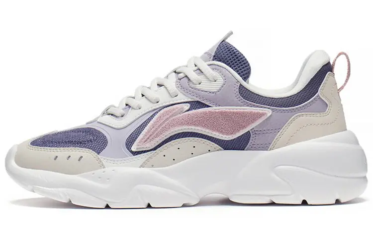 LiNing Flow Rock Flowing Rock Low top Sports Casual Shoes Women's Beige Purple