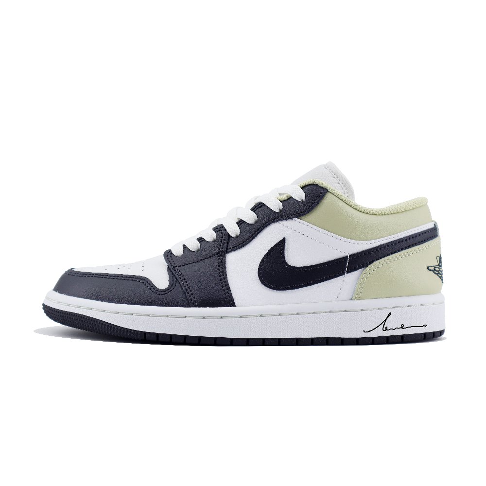 Jordan Air Jordan 1 Anti Slip Wear Resistant Low Top Vintage Basketball Shoes Unisex White Black
