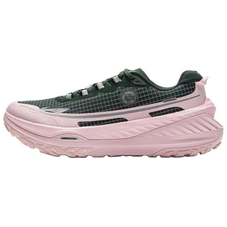LiNing Di Lu V2 Cushioning, Slip Resistant, Abrasion Resistant, Rebound Low Top Running Shoes Men's Pink Green