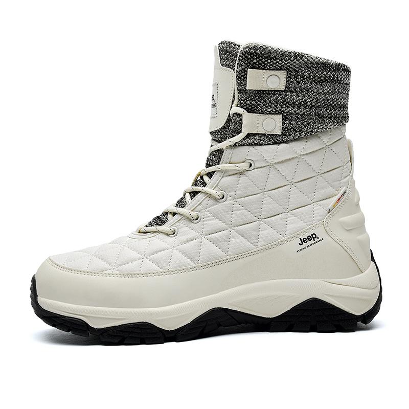 Jeep Warm Short Snow Boots Unisex White