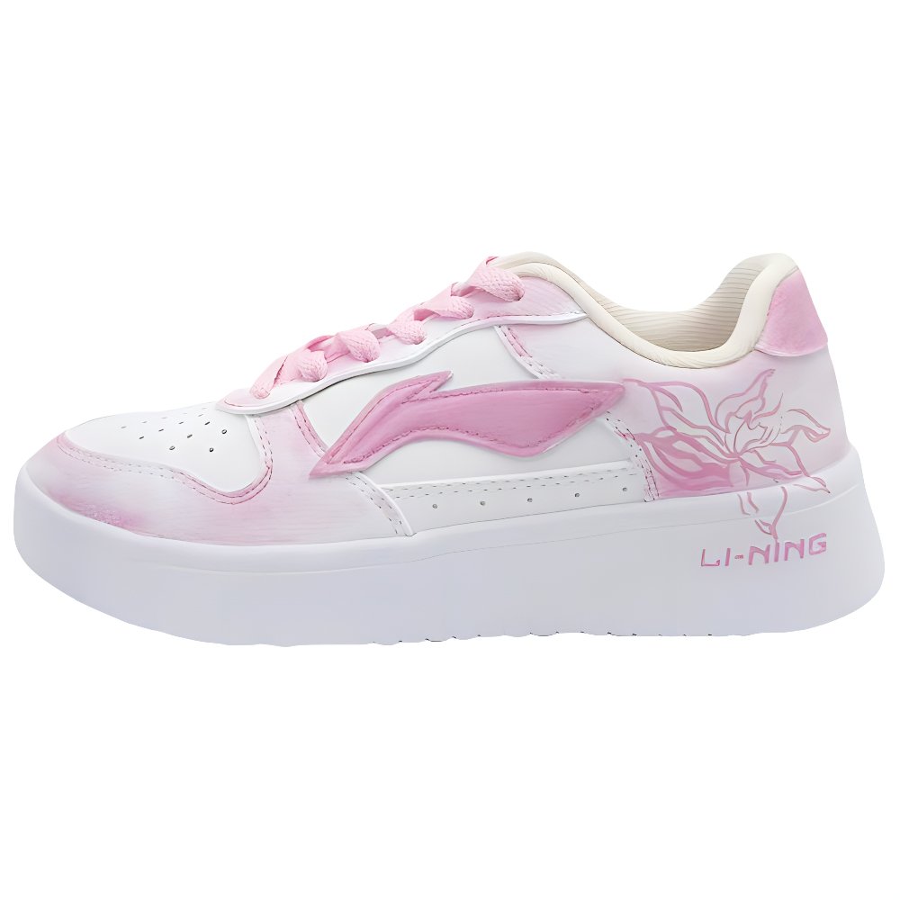 LiNing Pontoon Boats Anti Slip Wear Resistant Low Top Skateboard Shoes Women's Pink