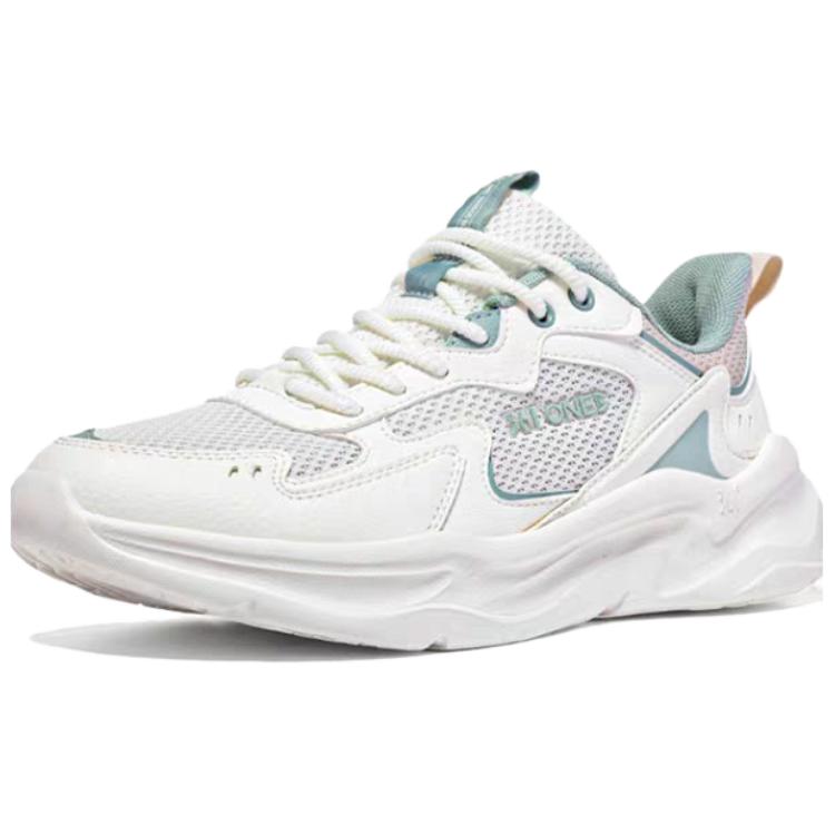 361° Cushioned Slip-Resistant Lightweight Low-Top Casual Running Shoes Women's White Green