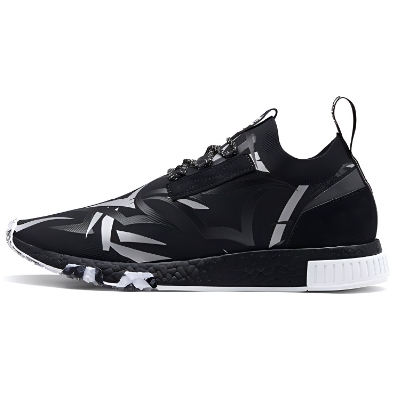 CLOT x Adidas Originals Juice Nmd Race Abrasion-Resistant Low-Top Casual Shoes Unisex Charcoal Black