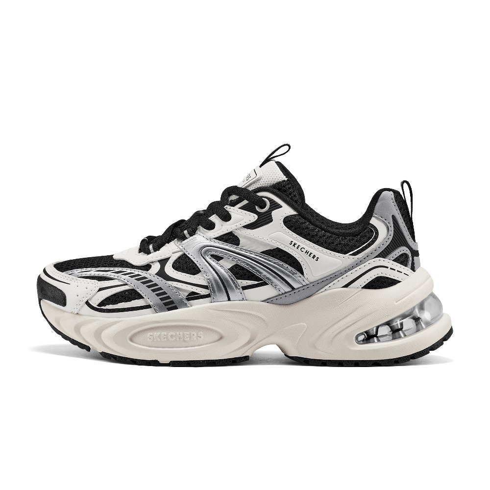 Skechers Abrasion Resistant Low Top Casual Shoes Women's Black White