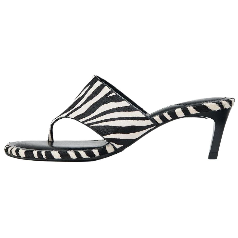 ZARA Abrasion Resistant Flip Flops Women's Black White