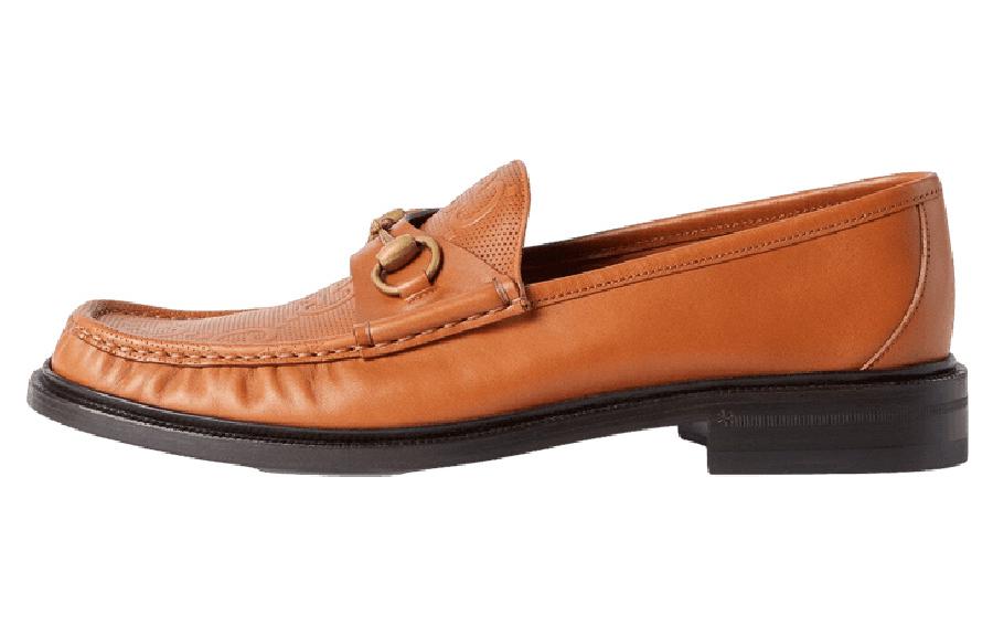 GUCCI Horsebit Leather Loafers Dark Brown