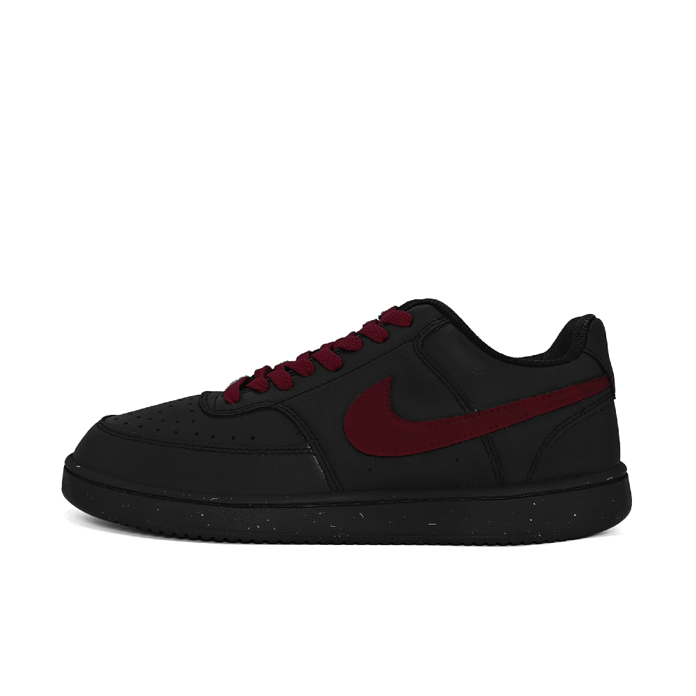 Nike Court Vision Anti-Slip And Wear-Resistant Lightweight Low-Top Skateboard Shoes Unisex Black Burgundy