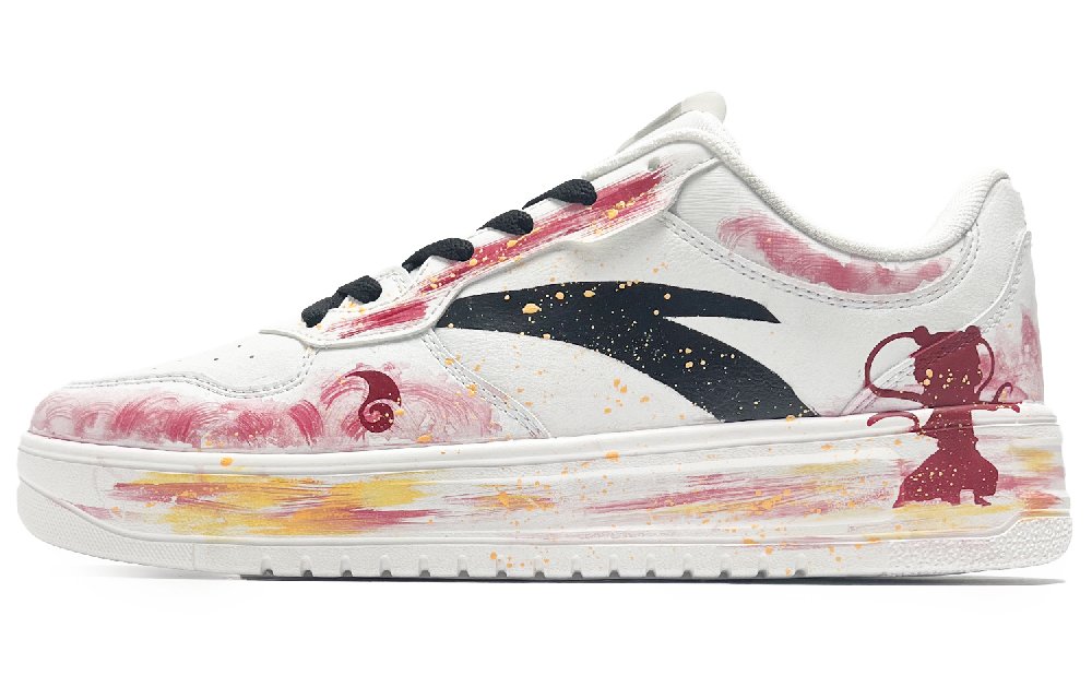 Anta Slip Resistant Cushioning Low Top Skateboard Shoes Women's White Red