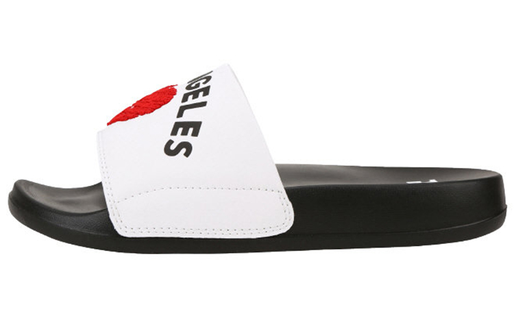 MLB Slipper Rubber Sole Odor-Resistant Slide Slippers Unisex White Black