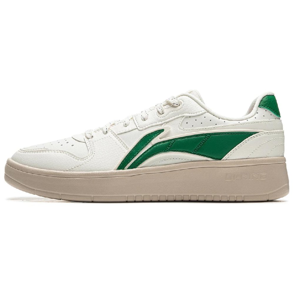 LiNing Acer Truncatum Cushioning, Slip Resistant, And Abrasion Resistant Low Top Skateboard Shoes Men's White Green