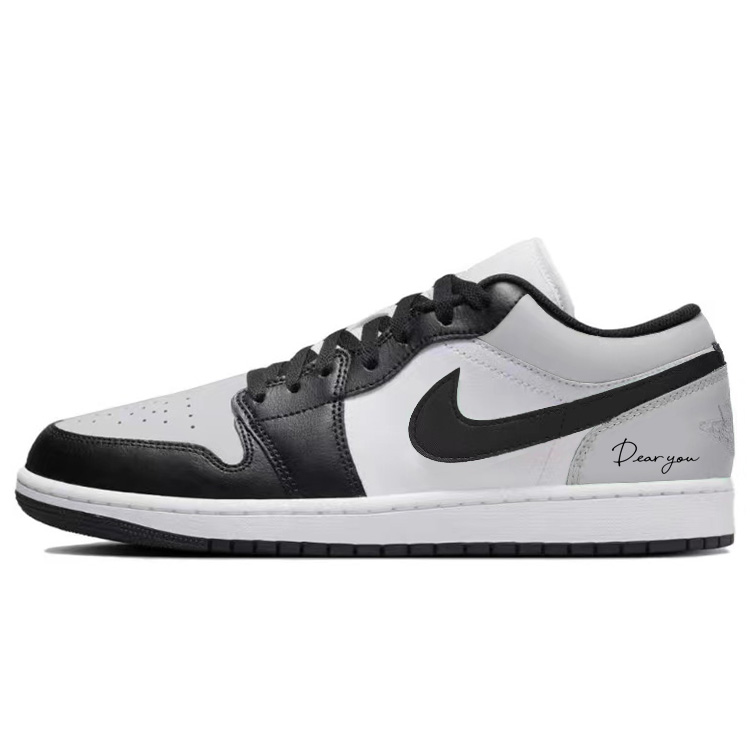 JORDAN Air JORDAN 1 Vintage Basketball Shoes Men Low Top Black/Gray/White