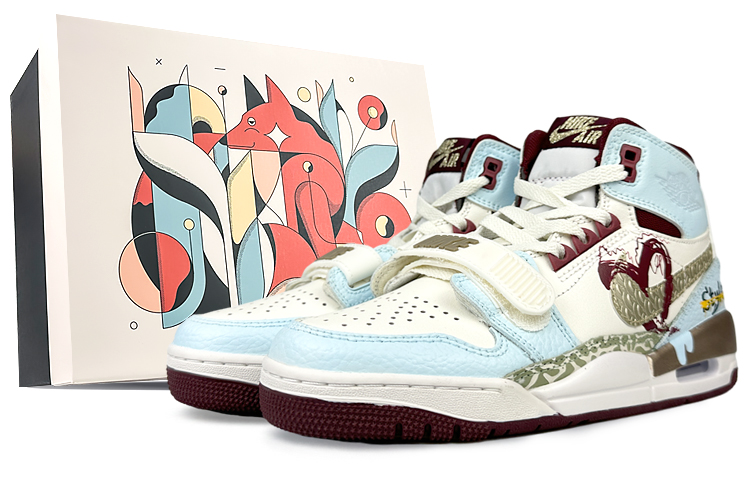 Jordan Legacy 312 High-Top Vintage Basketball Shoes GS Blue White
