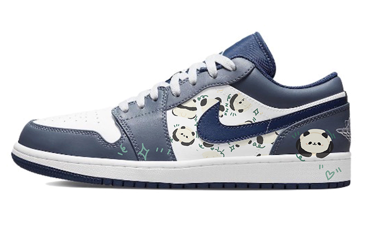 Jordan Air Jordan 1 Durable Breathable Low-Top Vintage Basketball Shoes Men's Marine Blue