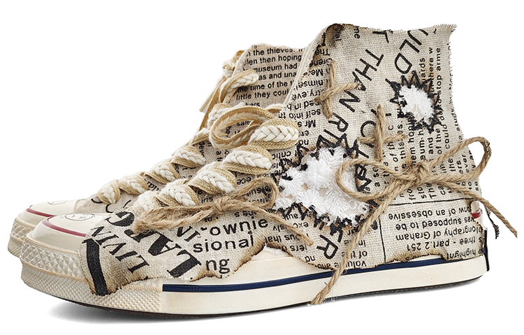 Converse 1970s Chuck Taylor All Star Anti Slip Wear Resistant High Top Canvas Shoes Unisex Beige Black