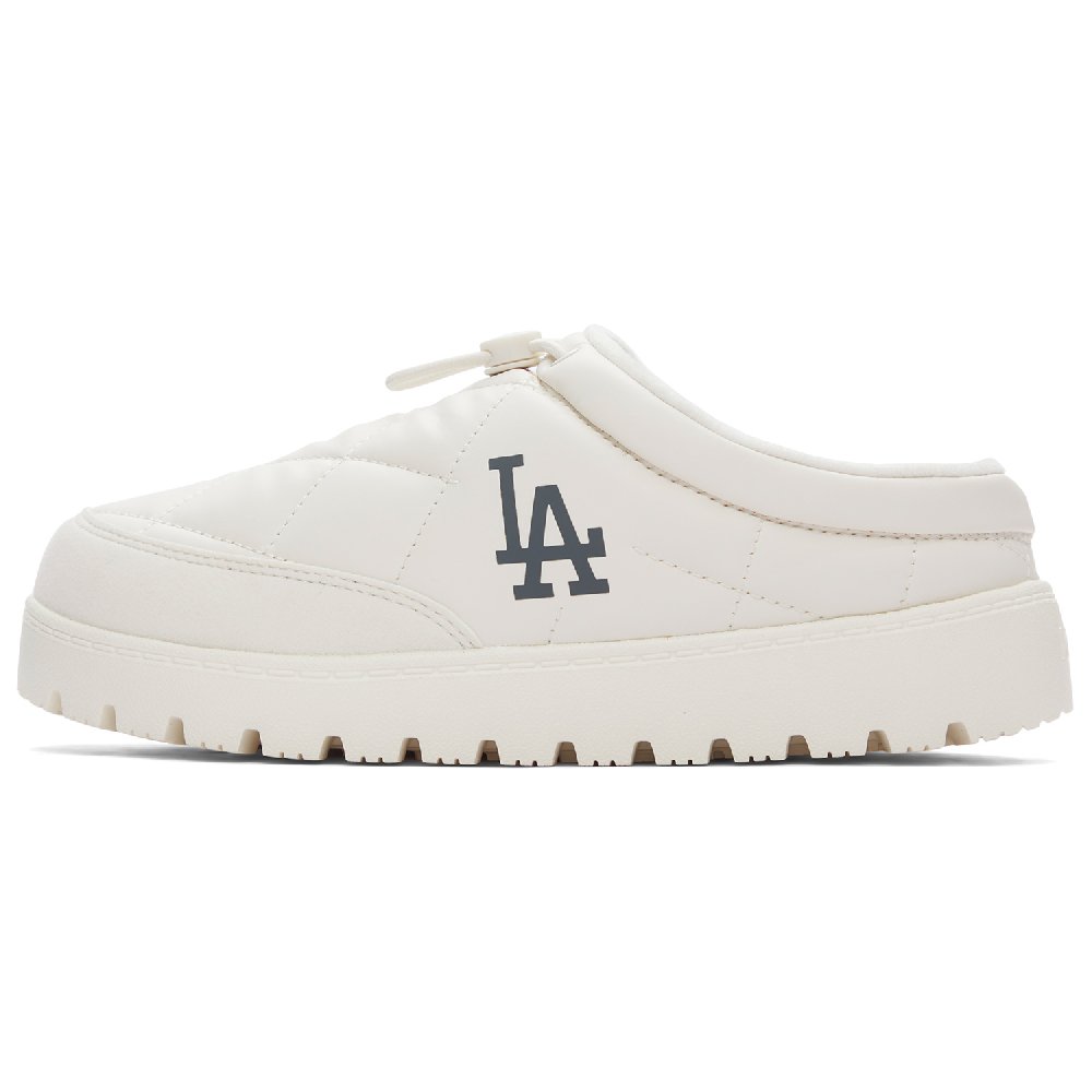MLB Los Angeles Dodgers Slip-Resistant Abrasion-Resistant Vintage Diamond Pattern Embossed Cotton Mules Unisex Cream
