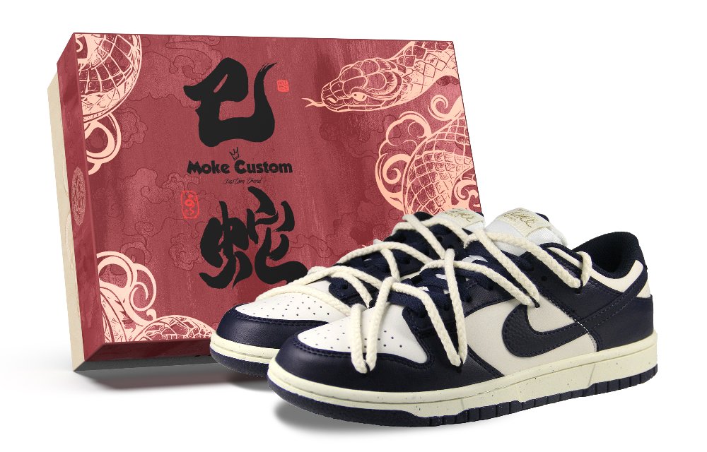 Nike Dunk Abrasion Resistant Low Top Skateboard Shoes Unisex Blue White