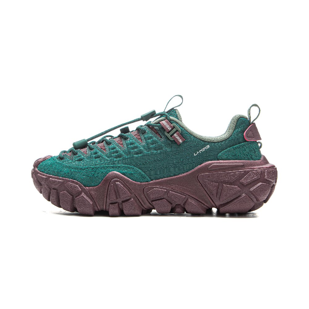 LiNing Dunes Cushioning, Slip Resistant, Abrasion Resistant Support Low Top Casual Shoes Women's Ink Green