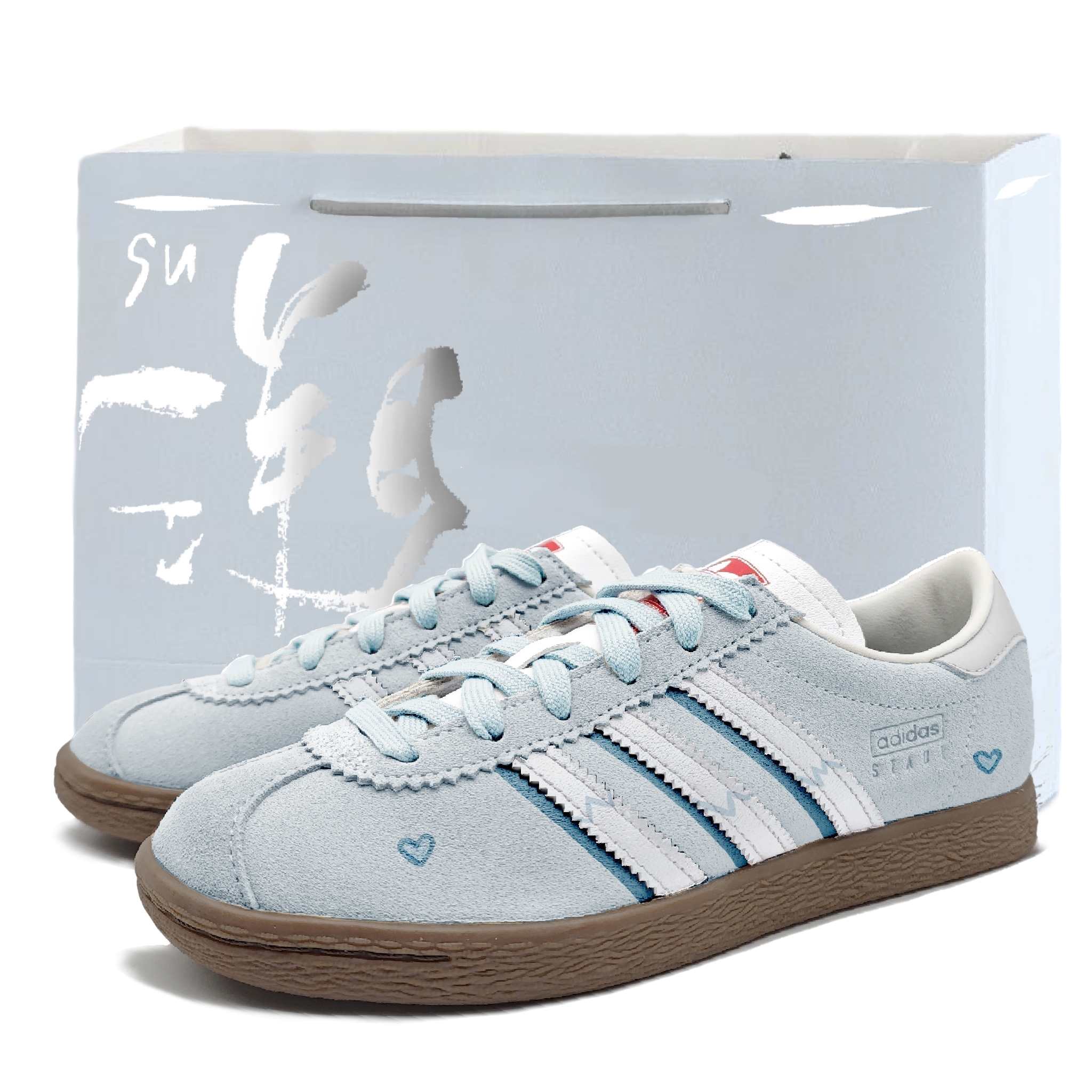 Adidas Neo Blue Heart Innocent LD Slip Resistant Low top Skateboard Shoes Unisex Brown