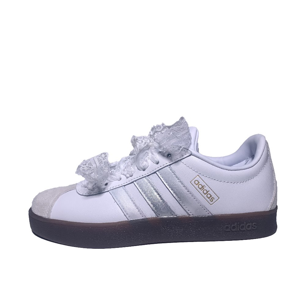 Adidas VL COURT 2.0 Anti Slip Wear Resistant Low Top Skateboard Shoes Women's White