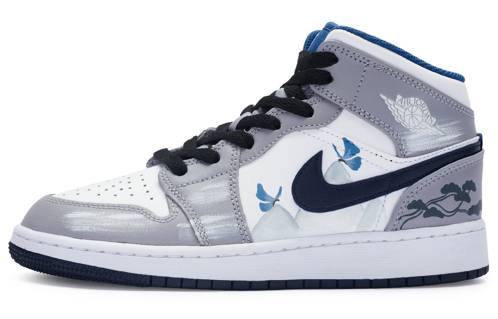 JORDAN Air JORDAN 1 Vintage Basketball Shoes Men High-Top Blue