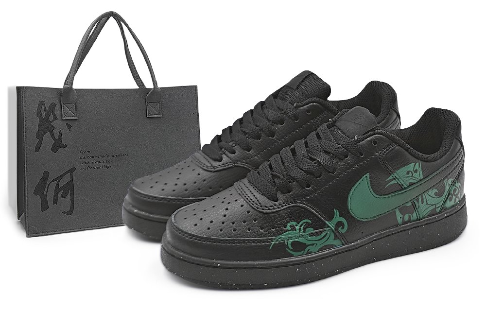 Nike Court Vision Low Abrasion Resistant Low Top Skateboard Shoes Unisex Dark Green