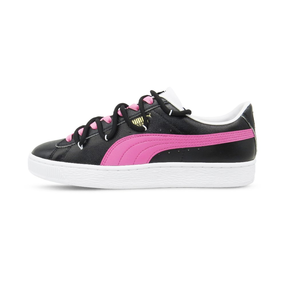 PUMA Basket Classic Anti-Slip And Wear-Resistant Lightweight Low-Top Skateboard Shoes Unisex Black Pink