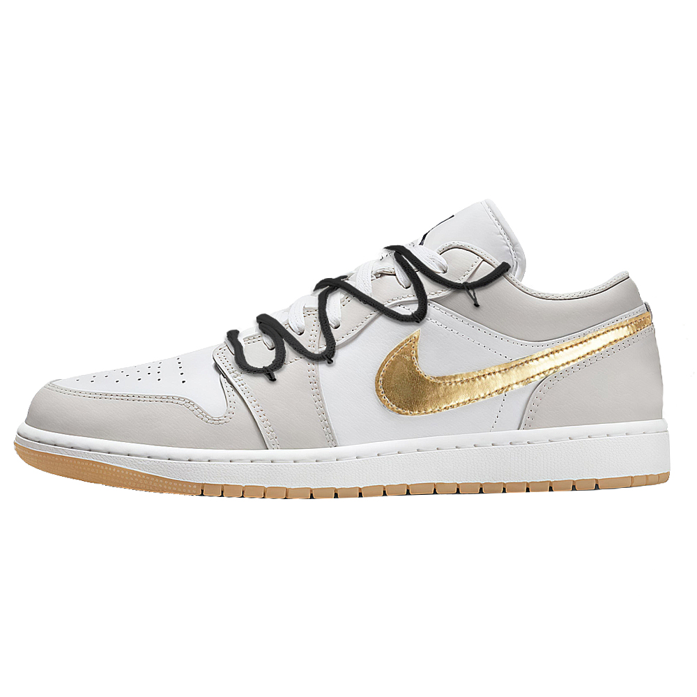 Jordan Air Jordan 1 Cushioning, Slip Resistant, And Abrasion Resistant Low Top Vintage Basketball Shoes Unisex White