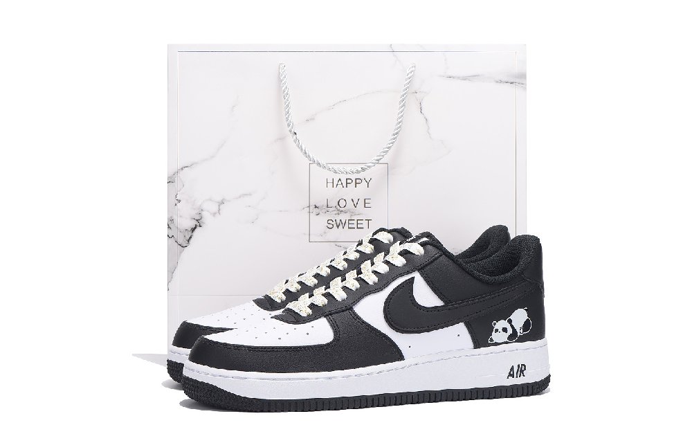 Nike Air Force 1 Coverage Anti-Slip And Wear-Resistant Low-Top Skateboard Shoes Unisex Black White