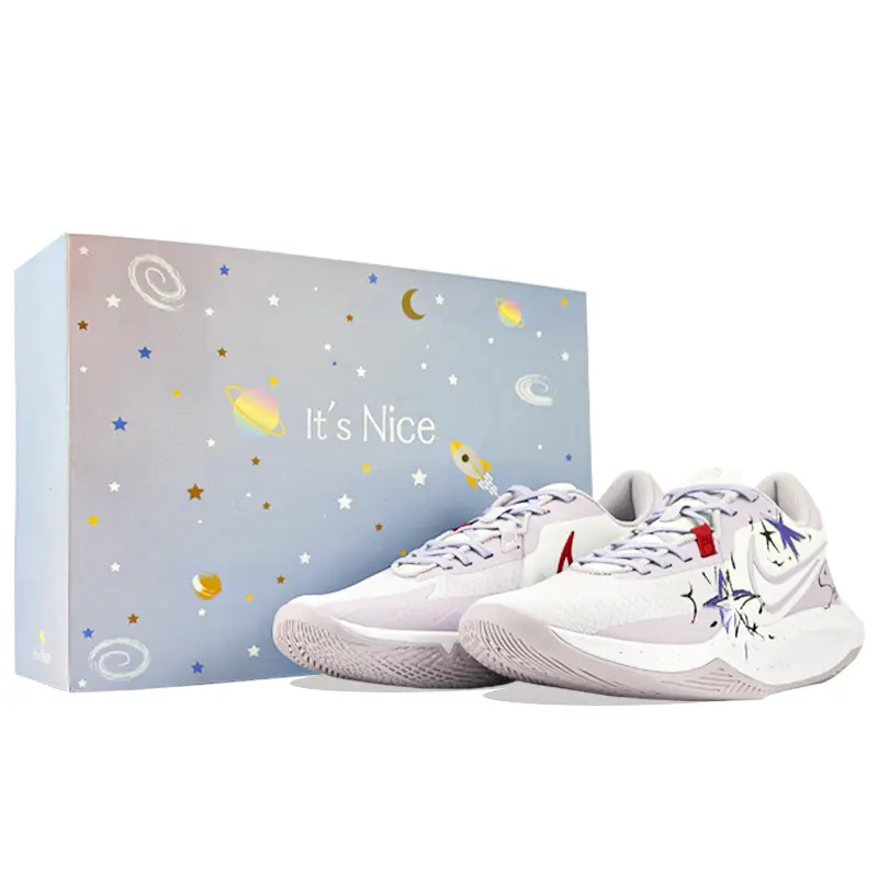 Nike Precision 6 Cushioning, Wear Resistant Low Top Basketball Shoes Men's Lavender